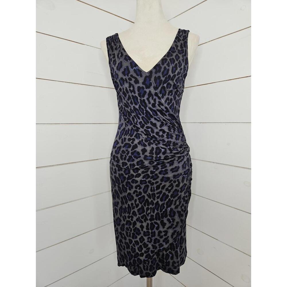 Y2K INC International Concepts Medium blue & black cheetah print mini dress